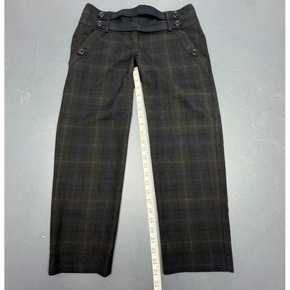Carlonnier Pants Women's 6 Black Plaid Flannel Straight Leg Casual Workwear Styl